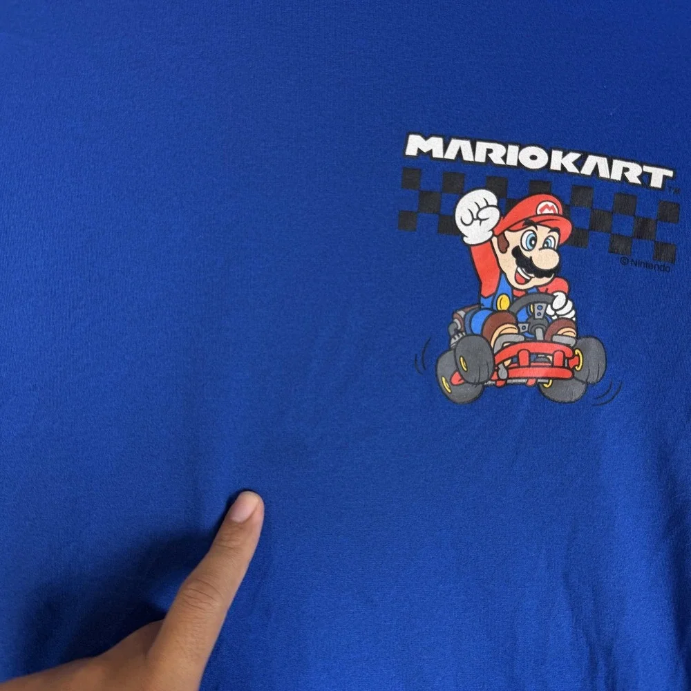 Old Navy Active Shirt Kids XL 14-16 Blue Mario Kart Graphic Tee Go-Dry Cool